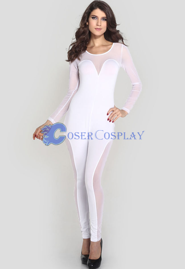 White Night Club Party Catsuit | cosercosplay.com