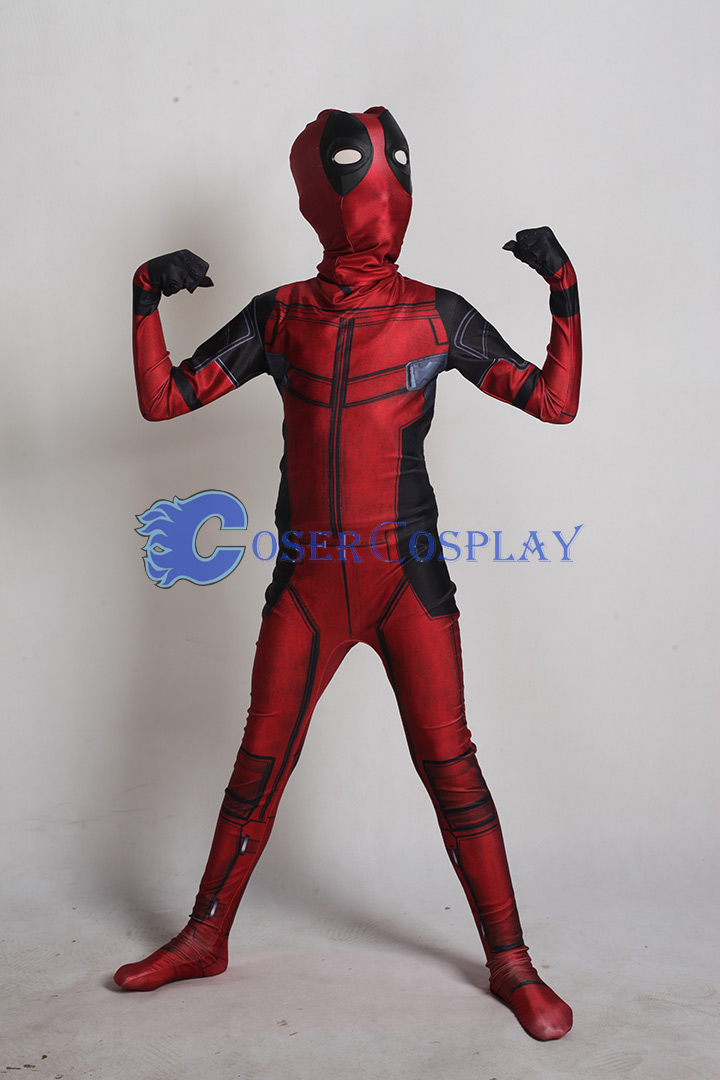 Marvel Comics Deadpool Combinaison Enfant Zentai Cosplay Costume Carnaval  Halloween 