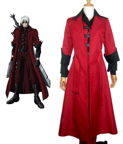 Devil May Cry 3 Dante Cosplay Costume Red Coat Gaming 