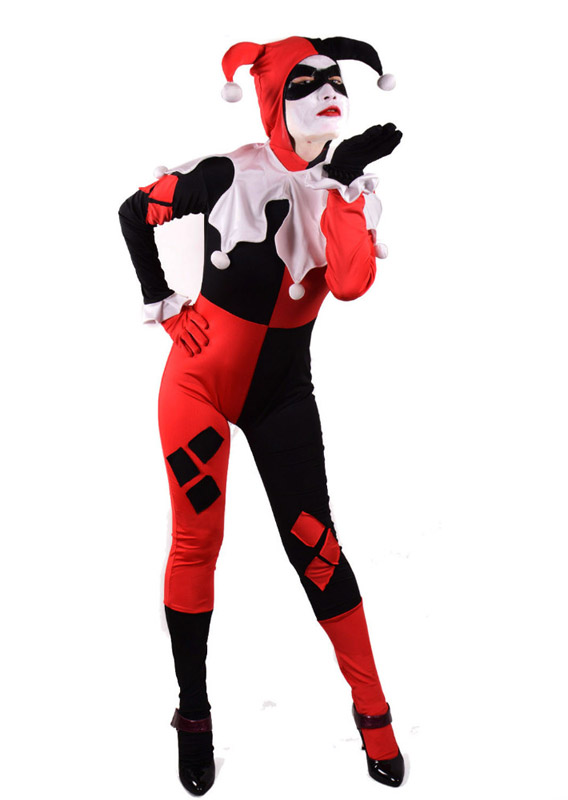 New Adult Classic Harley Quinn Cosplay Costume Fantasia Halloween